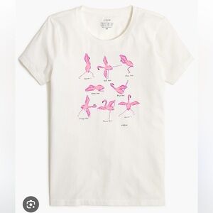 J. Crew Factory Collector Tee Pink Flamingo Yoga Poses Size XL